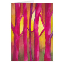 Scarlet Forest Winter Sunset Card