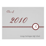 Scarlet & Grey Monogram Photo Invitation