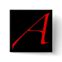 Scarlet letter A (for Atheist) Pin
