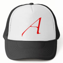 Scarlet letter A (for Atheist) Mesh Hats