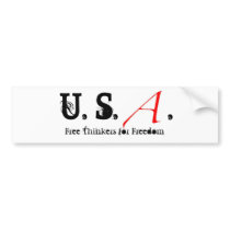 Scarlet Letter small, U. S., ., Free Thinkers f... Bumper Sticker