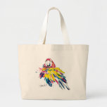 Scarlet Macaw Parrot Silk Painting Tote Bag
