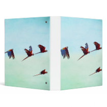 Scarlet Mackaws in Flight 3 Ring Binder