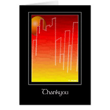 Scarlet Night Thankyou Greeting Card