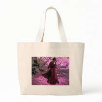 SCARLET ON CHERRY BLOSOM STROLL TOTE BAG