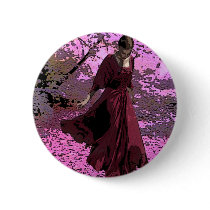 SCARLET ON CHERRY BLOSOM STROLL PINBACK BUTTONS