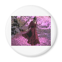 SCARLET ON CHERRY BLOSOM STROLL FRIDGE MAGNETS