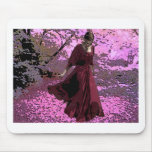 SCARLET ON CHERRY BLOSOM STROLL MOUSE PADS