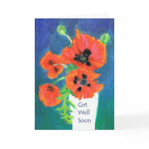 Scarlet Poppies Get Well Greeting Card