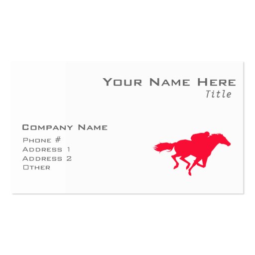 Scarlet Red Horse Racing Business Card Template