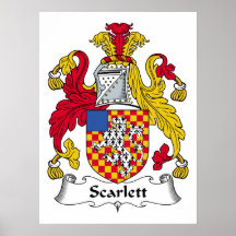 Scarlett Family Crest Print