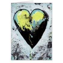 Scarred heart messy bold modern art healing cards