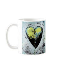 Scarred heart messy bold modern art healing mugs