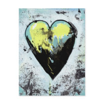 Scarred heart messy bold modern art healing postcards