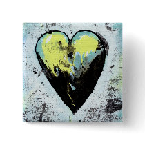 Scarred heart survivor expressive romantic art buttons