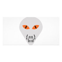 scary alien head picture card