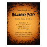 Scary bats dark frame Halloween party invitation