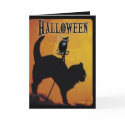 Scary Black Cat Halloween Card
