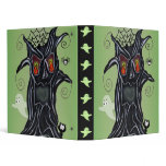 Scary Black Tree Face Ghost Cat Spider binders