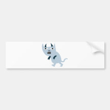 Scary Blue Devil Cat Bumper Sticker
