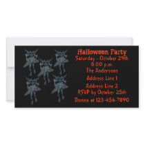 Scary Blue Gremlins Halloween Party Invite Photo Card
