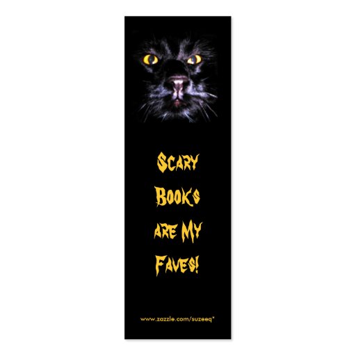 Scary Books bookmark Business Card Templates (back side)