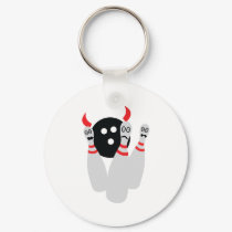 scary bowling ninepine devil keychains