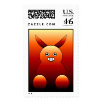 Scary Bunny Monster. postage
