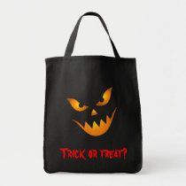 Scary face creepy Halloween trick or treat bag