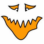 Scary Face. Monster Grin in Orange. Cut Outs