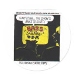 Scary Fish TV Shows Funny Gifts &amp; Collectibles Round Stickers
