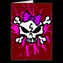 SCARY GIRL SKULL! cards