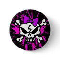 SCARY GIRL SKULL WITH SPLATTERS buttons