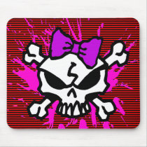 SCARY GIRL SKULL WITH SPLATTERS mousepads