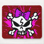 SCARY GIRL SKULL WITH SPLATTERS MOUSE PADS