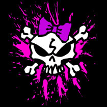 SCARY GIRL SKULL WITH SPLATTERS t-shirts