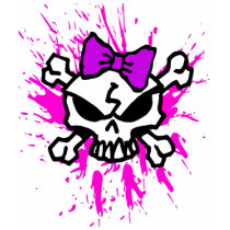 SCARY GIRL SKULL WITH SPLATTERS t-shirts by psychokiller138 SCARY GIRL SKULL WITH SPLATTERS t-shirts