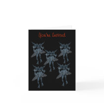 Scary Gremlins Gang Halloween Party Invitation cards by SmilinEyesTreasures Scary Gremlins Gang Halloween Party Invitation cards