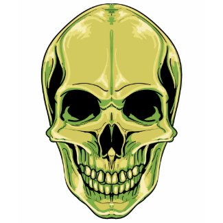 Scary Grinning Green Skull shirt