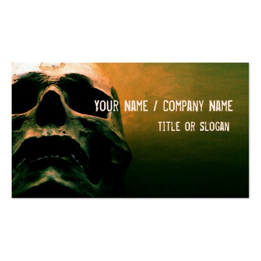 Scary grunge cool skull business card (front side)