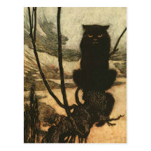 Scary Halloween Black Cat Post Cards