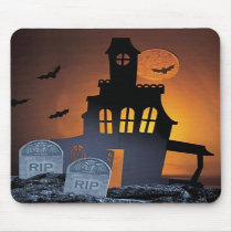 Scary Halloween Graveyard Mousepad
