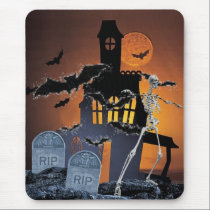 Scary Halloween Graveyard Mousepad - Customized