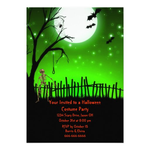 Scary Halloween Party Personalized Announcement