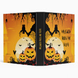 Scary Halloween Pumpkins and Full Moon 3 Ring Binder