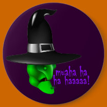 Scary Halloween Witch buttons