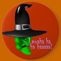 Scary Halloween Witch buttons