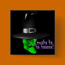 Scary Halloween Witch buttons