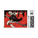 Scary Halloween Witch postage stamp Scary Halloween Witch postage stamp