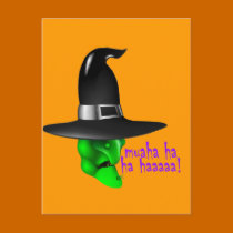 Scary Halloween Witch postcards